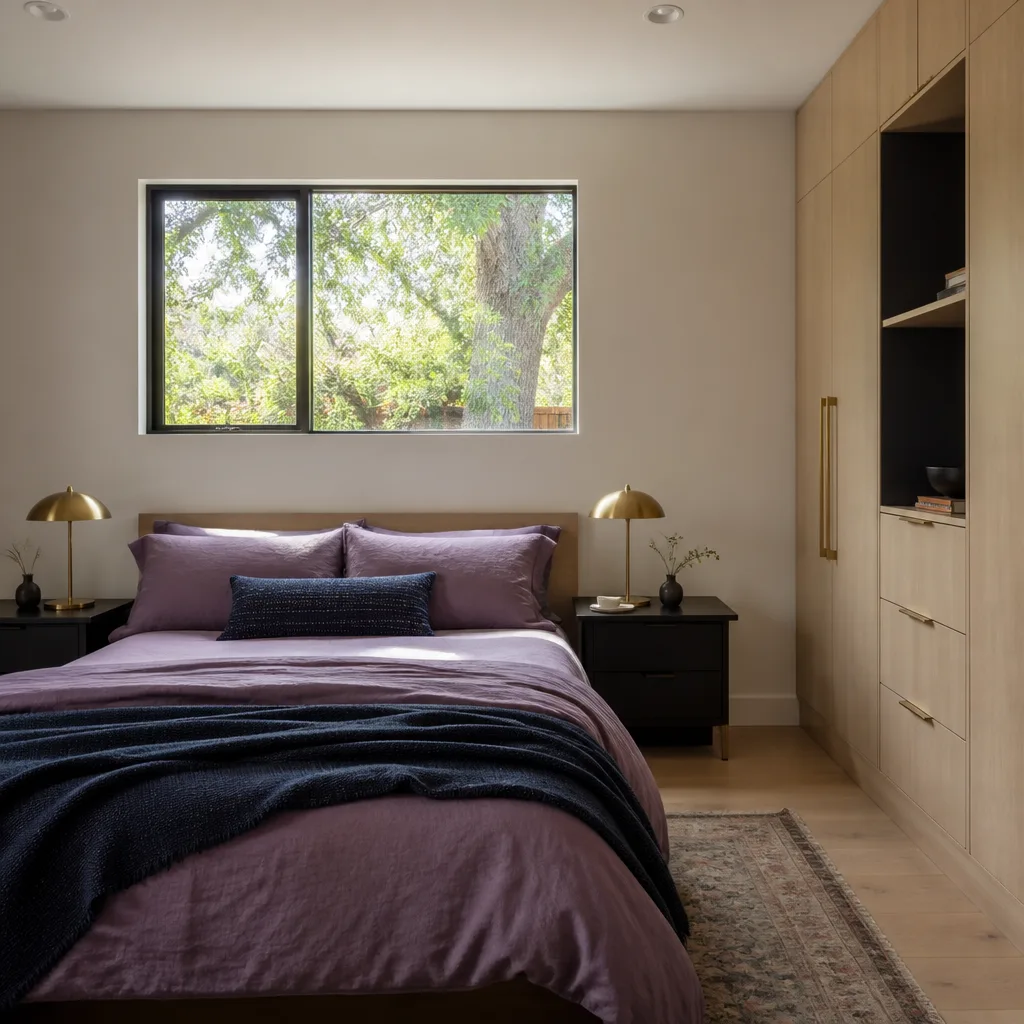 The bedroom inside a new ADU